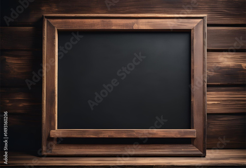 Blackboard empty wooden frame 