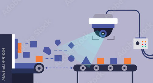 Automated Production Line With Security Camera