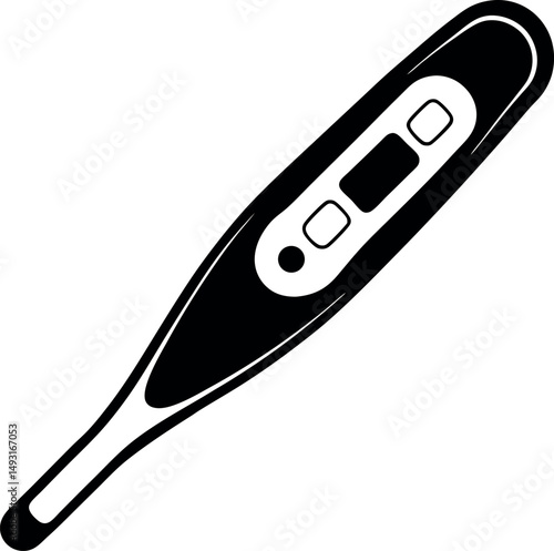 Digital Thermometer Vector Illustration for Health Monitoring and Medical Use vector silhouette  