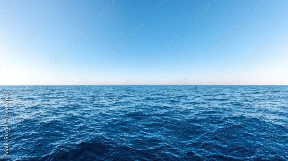 Obraz premium Serene Ocean, Blue Sea, Calm Water, Sky