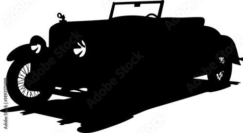 Vintage Convertible Car Silhouette