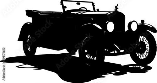 Vintage Convertible Car Silhouette