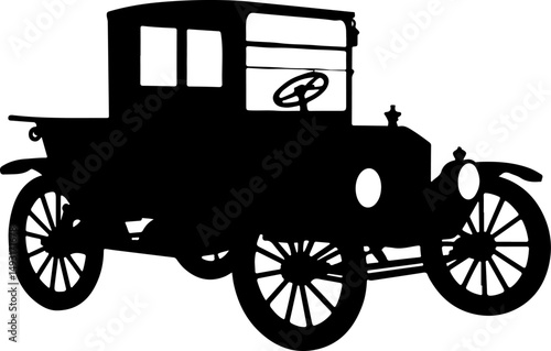 Vintage Convertible Car Silhouette
