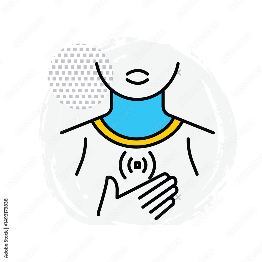 Breathing Difficulty Symptom Vector Medical Icon Graphic Breathing Difficulty Symptom Vector Medical Icon Graphic
