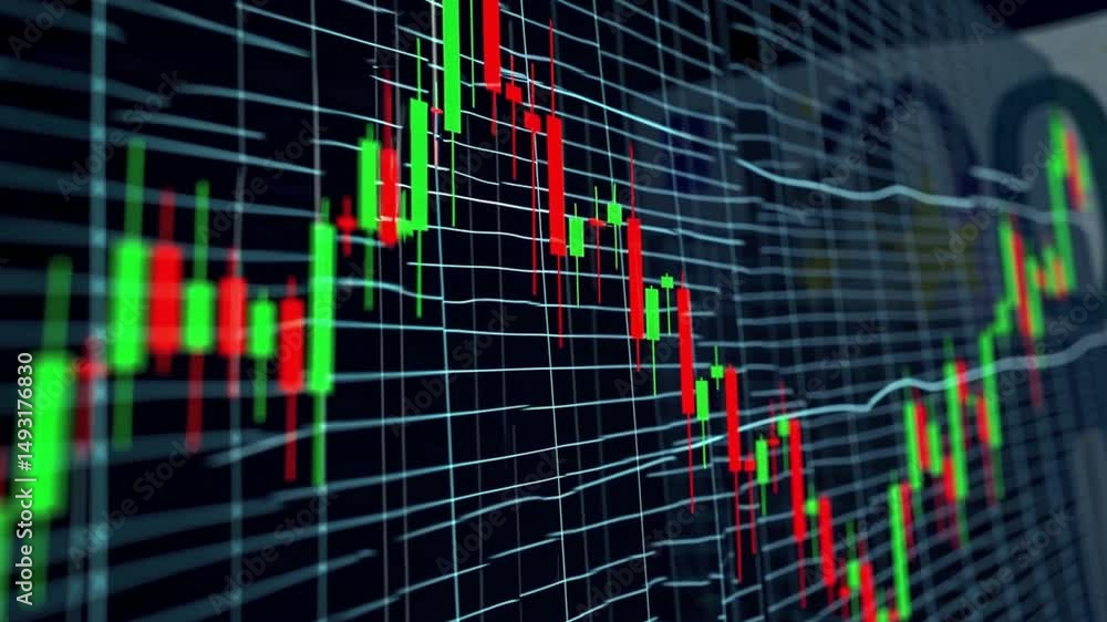 Red Stock Market Decline with Euro Bill, Recession Crisis, and Economic Losses Red Stock Market Decline with Euro Bill, Recession Crisis, and Economic Losses