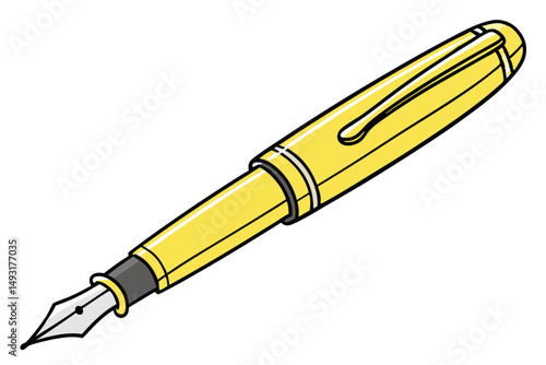  yellow pen, office supply, writing instrument, transparent background