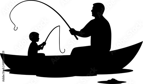 Fishing Boat at Sea Silhouette