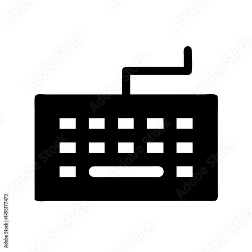 Computer Keyboard Icon in Simple Design for Tech Blogs, Website Development, Online Learning, and Digital Communication Resources  