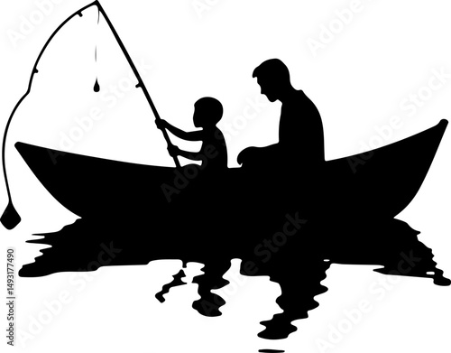 Fishing Boat at Sea Silhouette