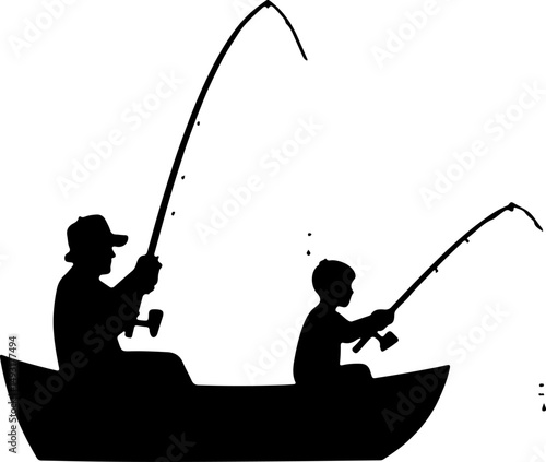 Fishing Boat at Sea Silhouette
