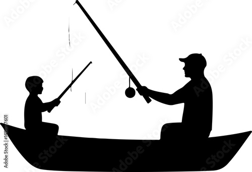 Fishing Boat at Sea Silhouette
