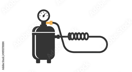 Simple Illustration Of Pressure Gauge And Cylinder