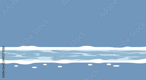 Pixel Art Simple Coastal Landscape