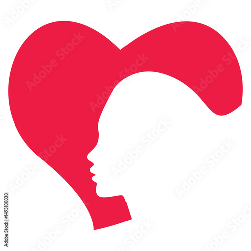 Heart with Woman silhouette 