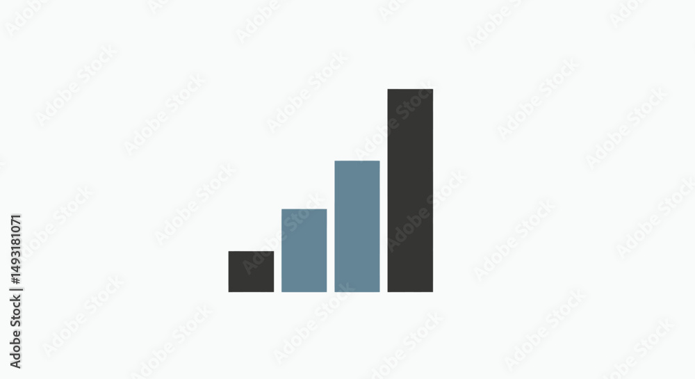 Simple Bar Graph Showing Increasing Data Trend Simple Bar Graph Showing Increasing Data Trend
