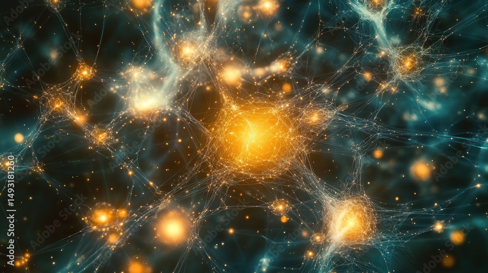 intricate network of glowing nodes and connecting lines, with AI technology concepts depicted through the digital connections that pulse and move fluidly intricate network of glowing nodes and connecting lines, with AI technology concepts depicted through the digital connections that pulse and move fluidly