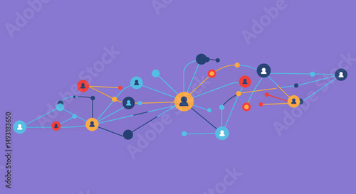 Abstract Colorful Network Diagram