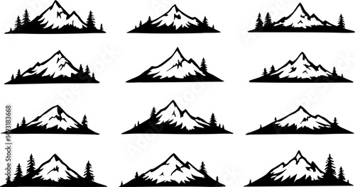 Mountains Logo Symbol and Icons Set