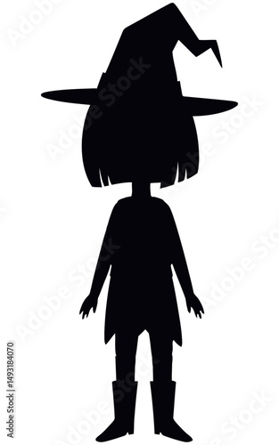 Witch Girl Silhouette Vector