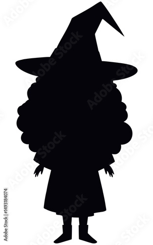 Witch Girl Silhouette Vector