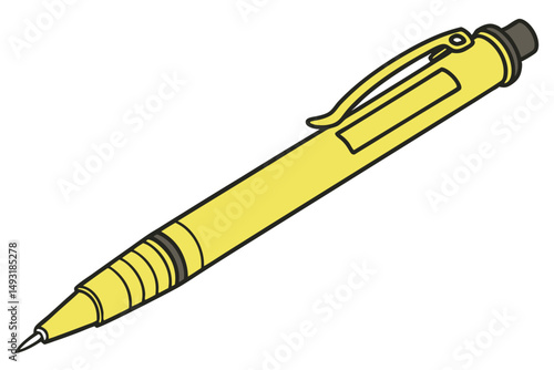  yellow pen, office supply, writing instrument, transparent background