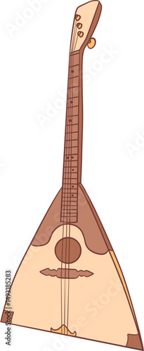 Balalaika ,Indian music instrument outline drawing clipart