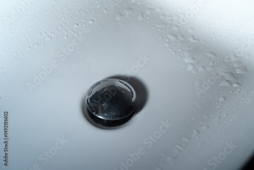 Close up of splashing water from a fountain or shower head