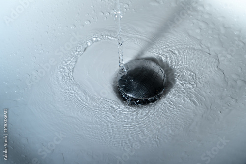 Close up of splashing water from a fountain or shower head