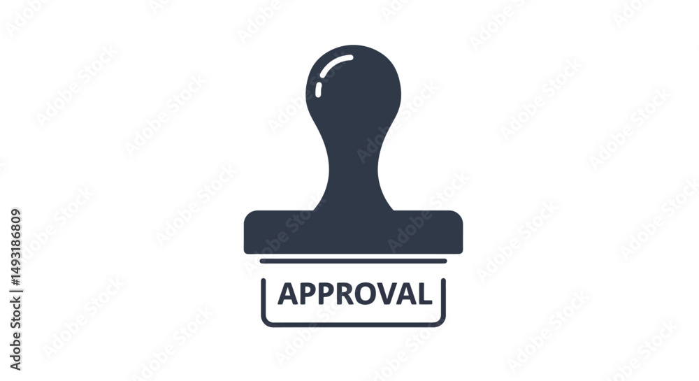 Dark Gray Approval Stamp Icon Dark Gray Approval Stamp Icon