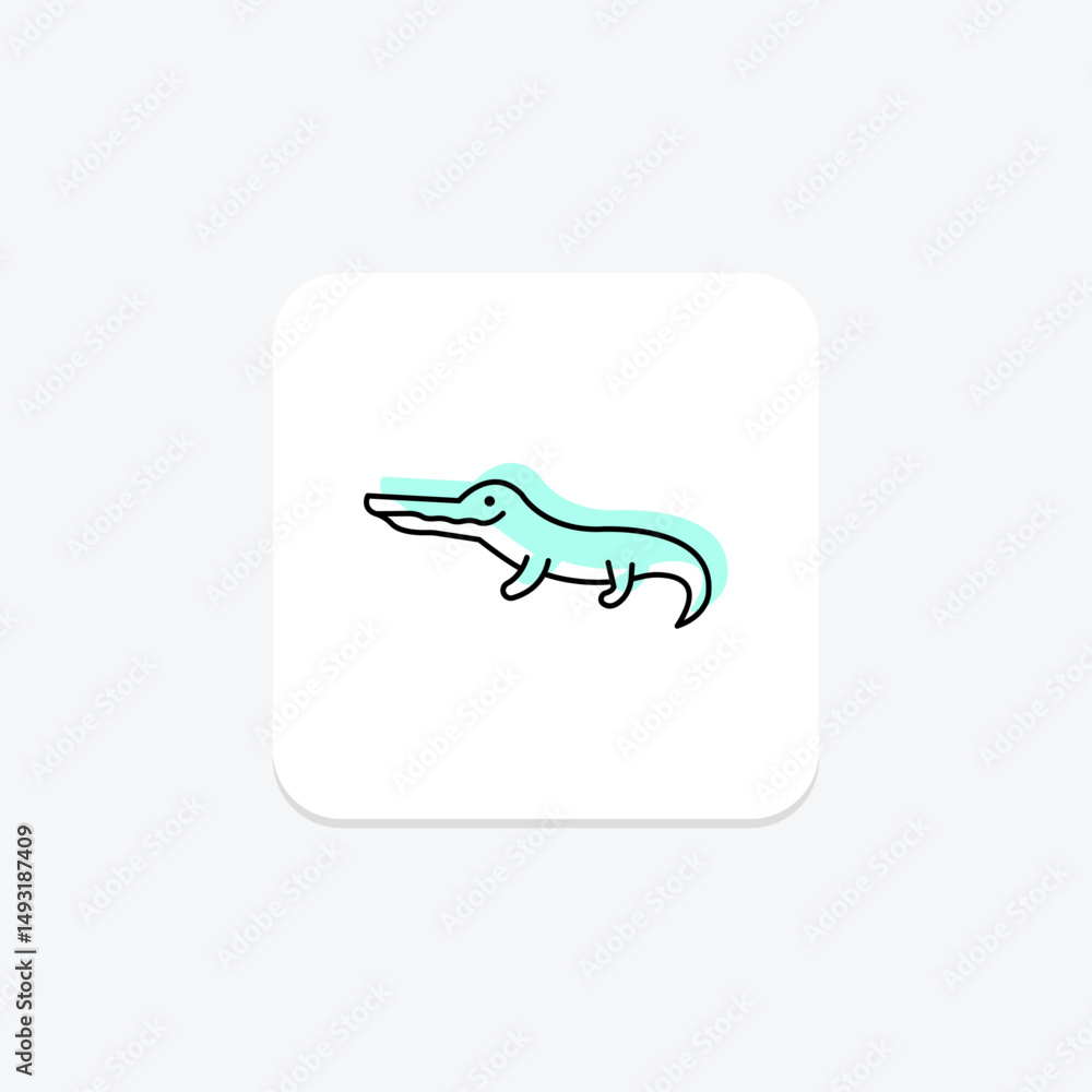 Obraz premium Gharial, vector, pixel perfect, illustrator file