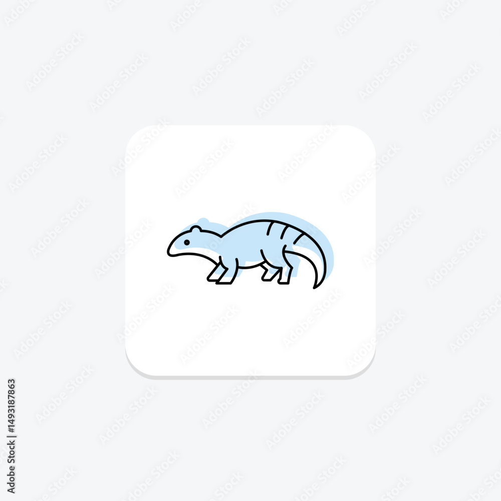 Fototapeta premium Armadillo Lizard, vector, pixel perfect, illustrator file