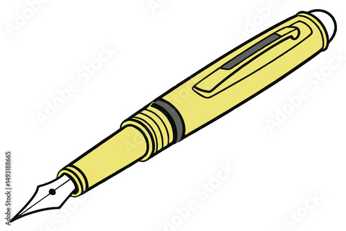  yellow pen, office supply, writing instrument, transparent background
