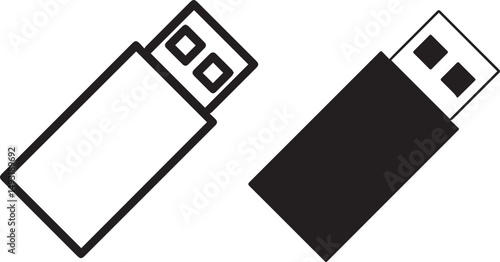usb flash drive, geometric shapes, minimalist, simple, black and white, modern, sleek, abstract, digital, technology