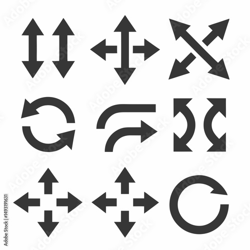 Directional Arrow Icon vector Set for Navigation.