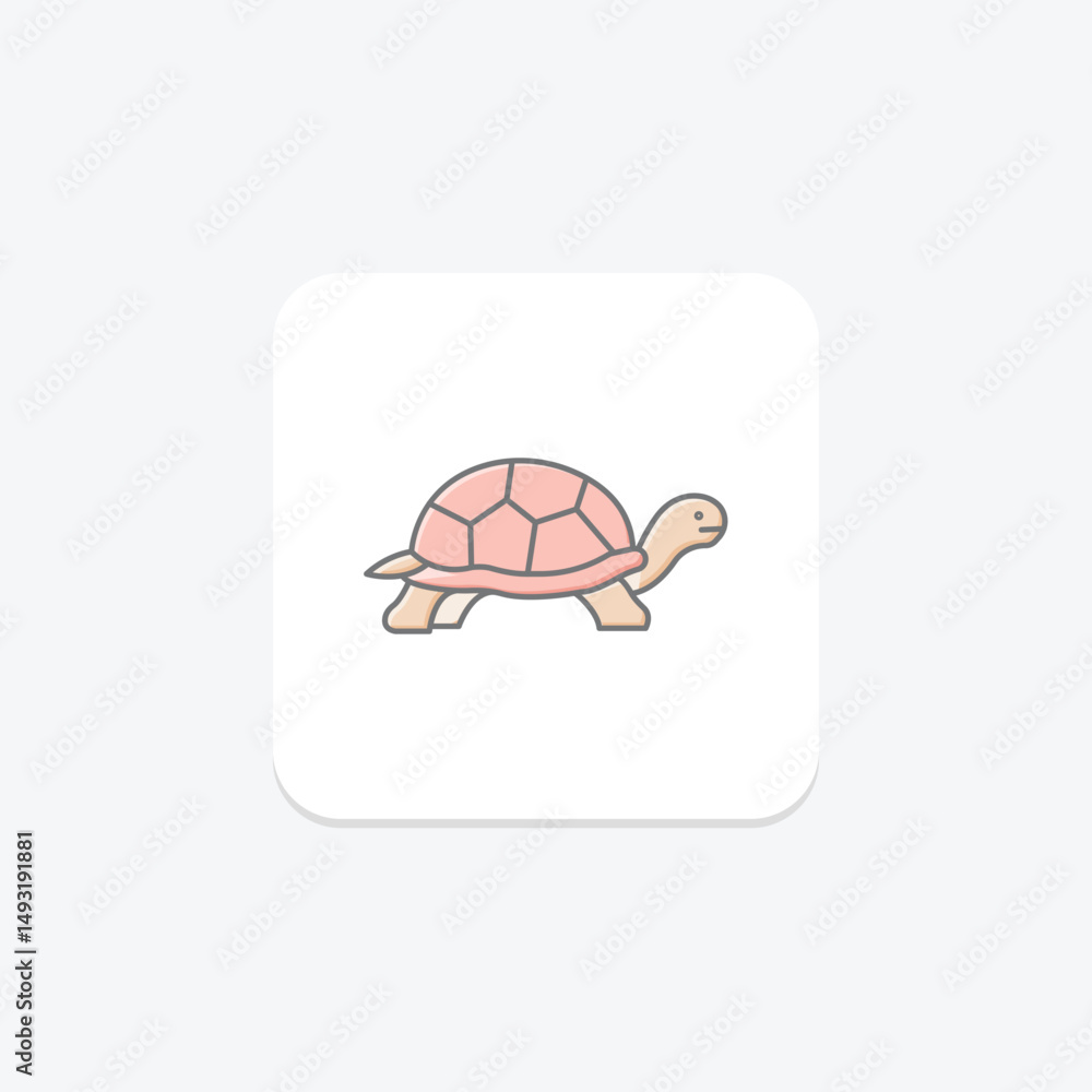 Fototapeta premium Desert Tortoise, vector, pixel perfect, illustrator file