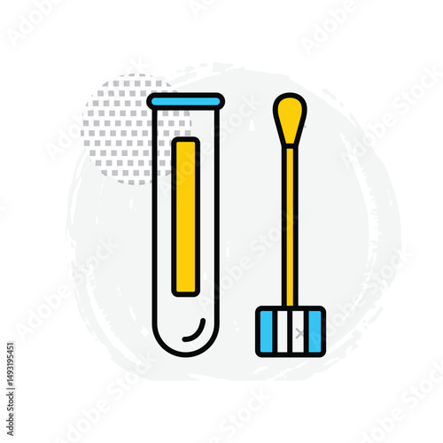 Medical Testing Swab Vector Icon For Diagnosis