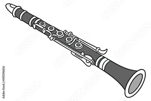  clarinet, musical instrument, solo, studio shot, detailed, realistic, high resolution