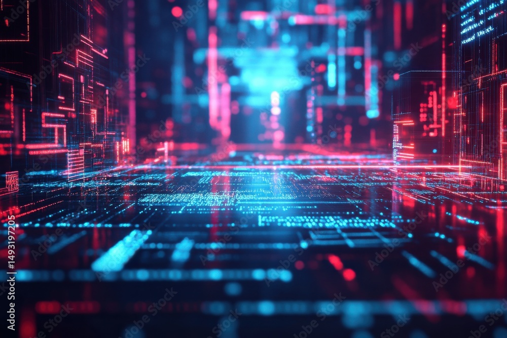 Fototapeta premium Futuristic Digital Data Matrix