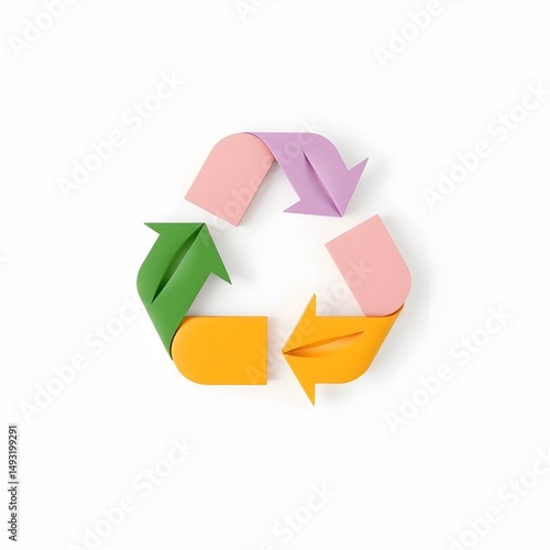 Free Download Curved Arrow Recycle Symbol on Clean White Background - GFXLoad