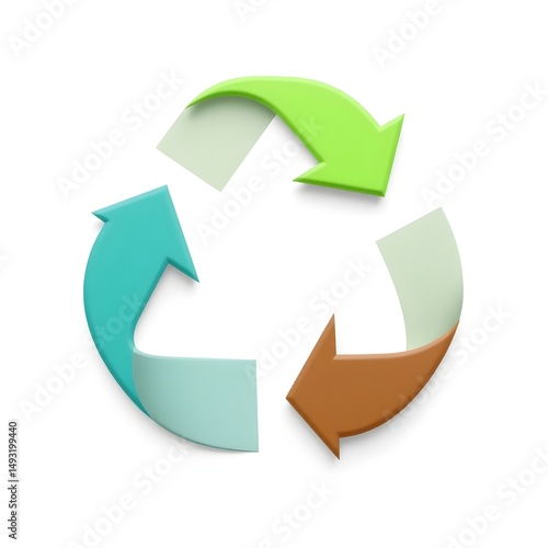 Free Download Curved Arrow Recycle Symbol on Clean White Background - GFXLoad