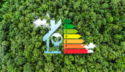 Energy-saving house seen from the sky, energy efficiency concept, eco-friendly home improvement, cost savings, eco-friendly energy-saving house.