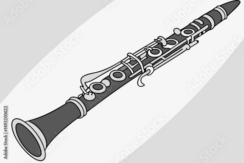  clarinet, musical instrument, solo, studio shot, detailed, realistic, high resolution