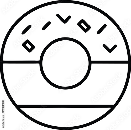 Donut Line Art Sweet Treat Graphic Design