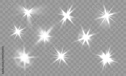 PNG sparkle background with brilliant flare beam and shiny holiday light effect, glowing ray explosion, fantasy sunburst with white dust, abstract gleaming light and magical vector illustration

