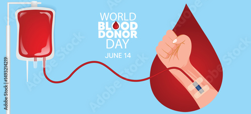 World Blood Donor Day 14 June vector poster