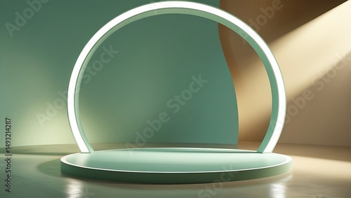 Silver diamond ring and empty glass jar on white background with badge-style design elements