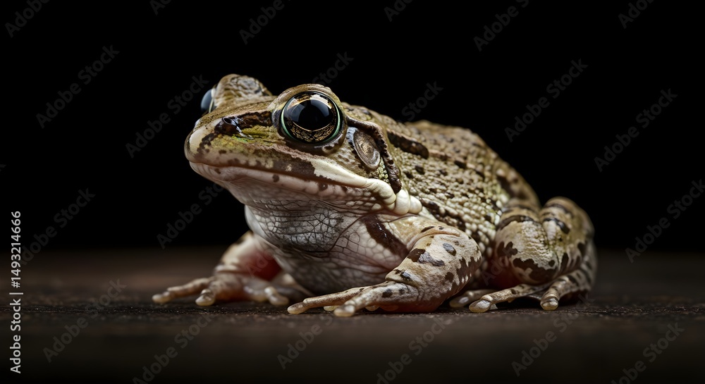 frog, amphibian, reptile, Close-up of a Frog on Dark Background frog, amphibian, reptile, Close-up of a Frog on Dark Background