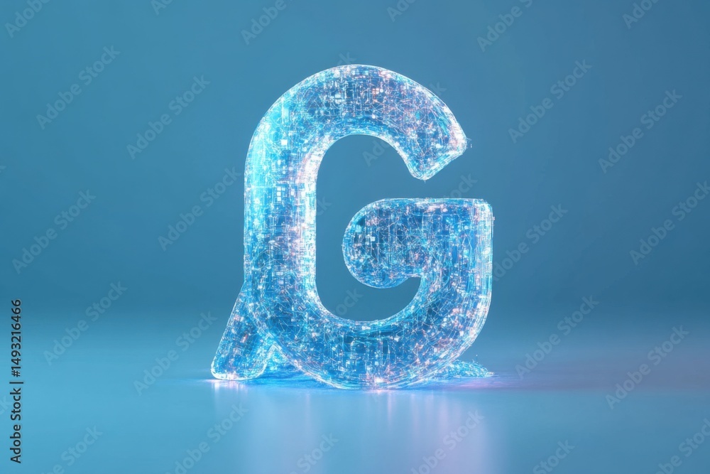Glowing Digital Letter G Glowing Digital Letter G