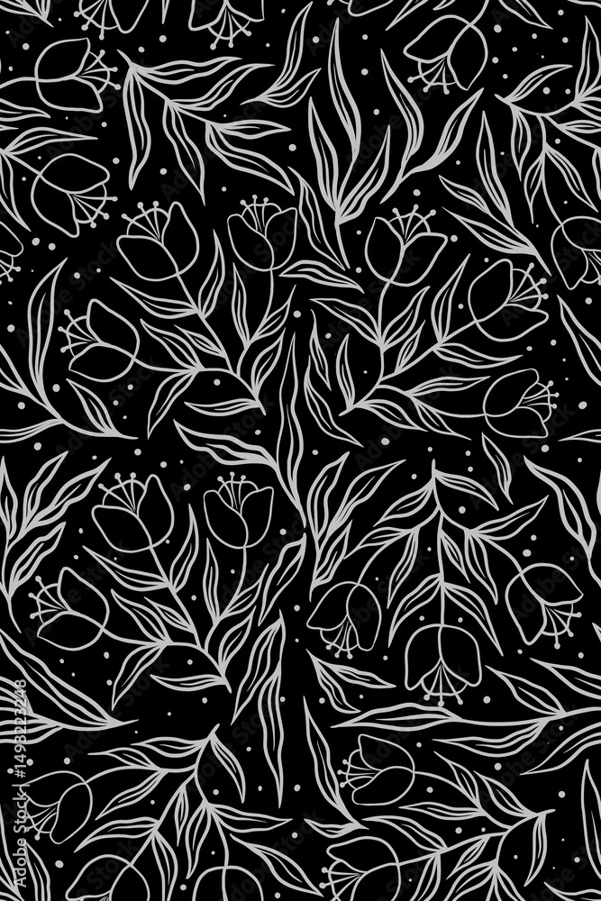 Fototapeta Seamless floral pattern high quality background 