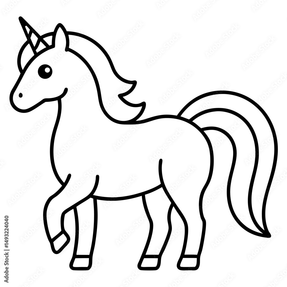 Obraz premium Rainbow-unicorn-icon on white background, Instant Digital Download.